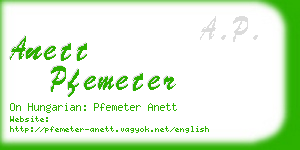 anett pfemeter business card